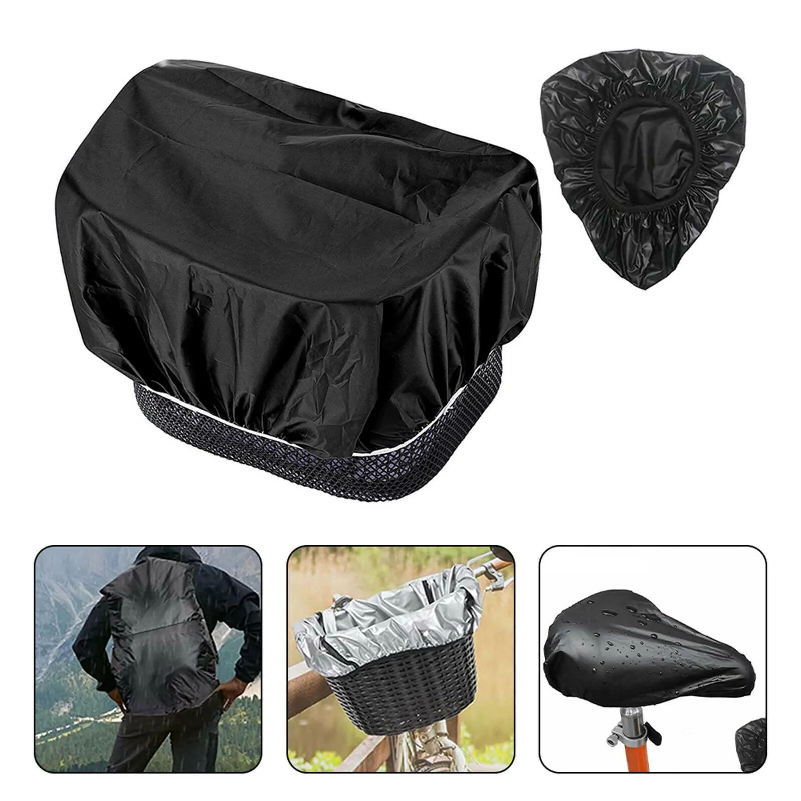 1 Pcs Waterproof Bike Basket Liner Rainproof Cover Fits For Most Bicycle Baskets Folding Waterproof Bike Bags