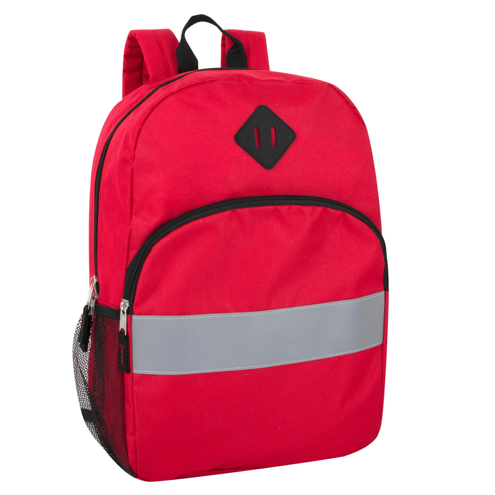 17 Inch Safety Reflective Backpack With Side Pocket