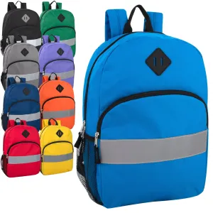 17 Inch Safety Reflective Backpack With Side Pocket