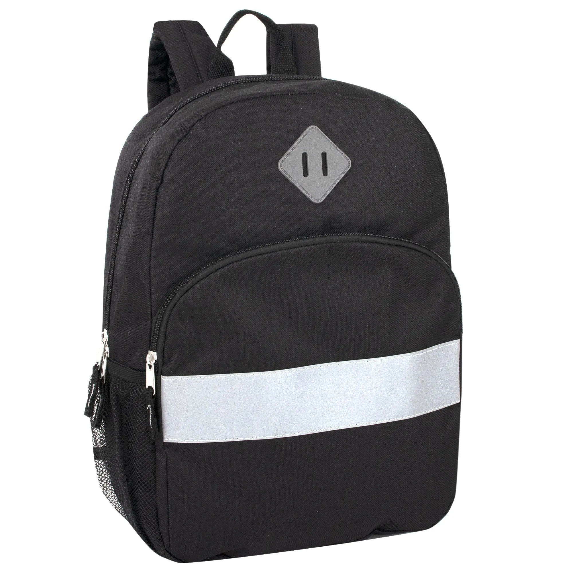 17 Inch Safety Reflective Backpack With Side Pocket