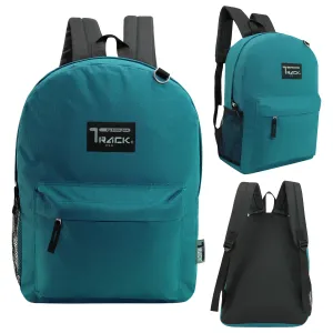 17" Bulk Classic Teal Backpack - Wholesale Case of 24 Bookbags