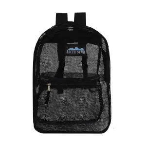 17" See Through Mesh Backpacks - Black -Wholesale Case of 24 Bookbags