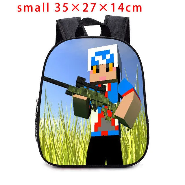 2017children Backpack Kindergarten Backpack Boy Cute MineCraft Cartoon Backpack Hot Game Backpack School Bags for Boys and Girls