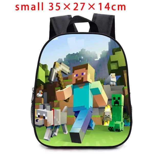 2017children Backpack Kindergarten Backpack Boy Cute MineCraft Cartoon Backpack Hot Game Backpack School Bags for Boys and Girls