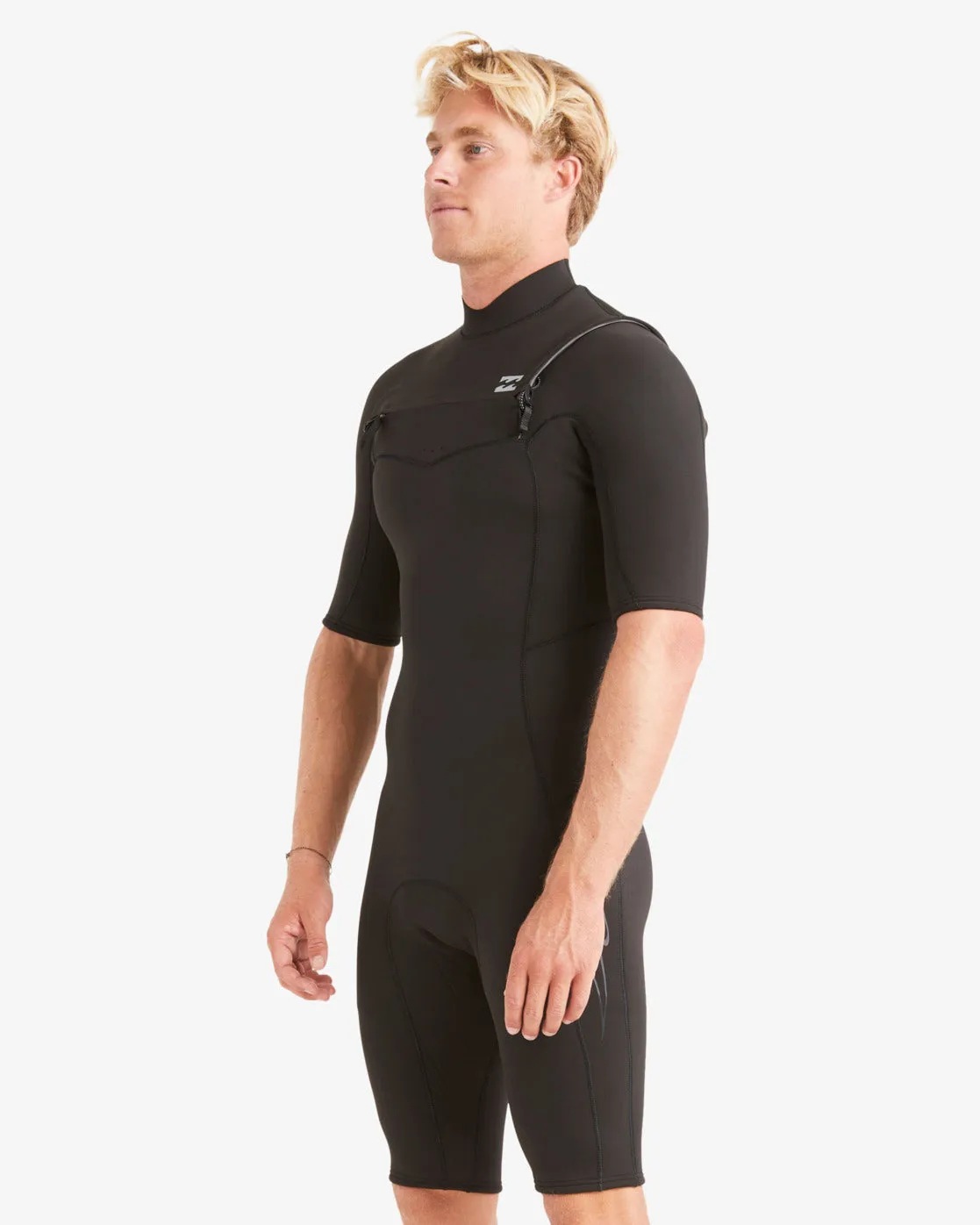 2/2mm Absolute Short Sleeve Chest Zip Springsuit - Black