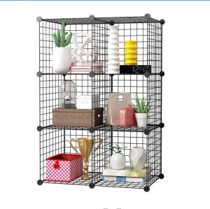 6 Cube DIY Storage Metal Wire Organizer