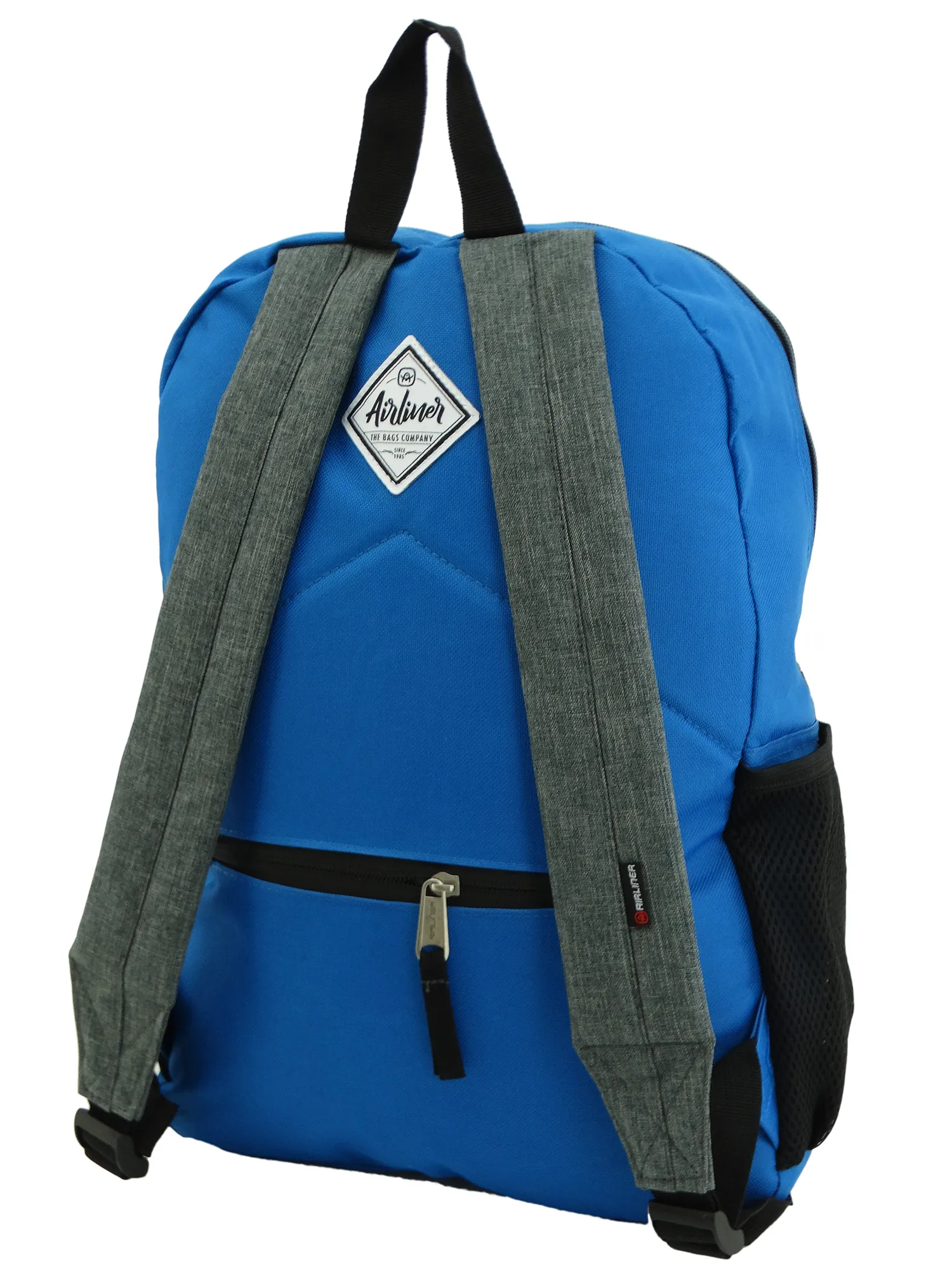 668164, Airliner, Backpack w/Laptop Sleeve - Blue/Grey