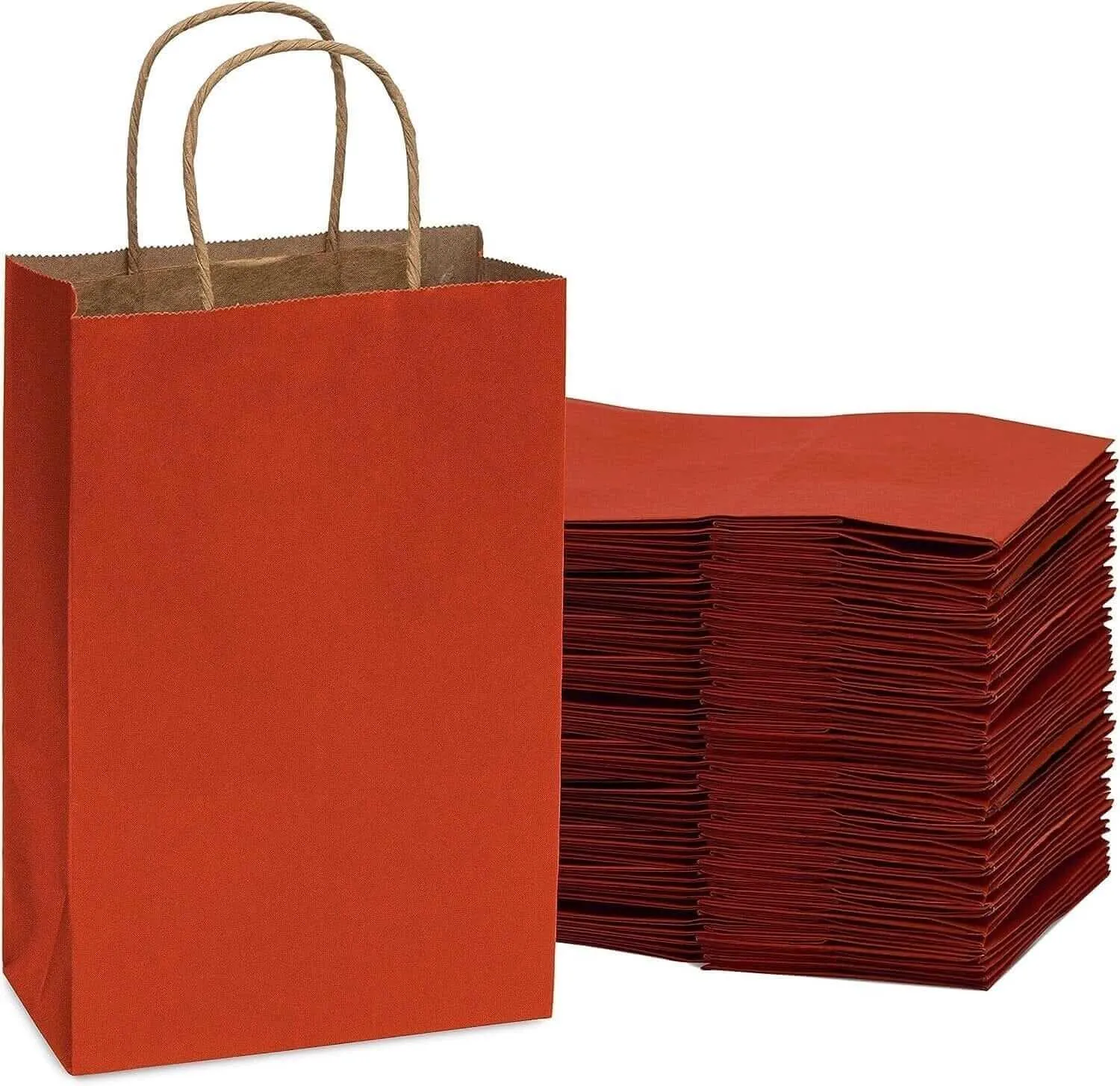 6x3x9 Extra Small Red Paper Bags with Handles