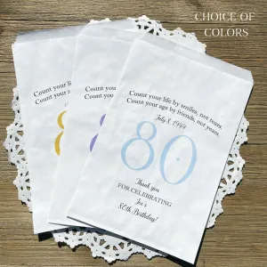 80th Birthday Favor Bags