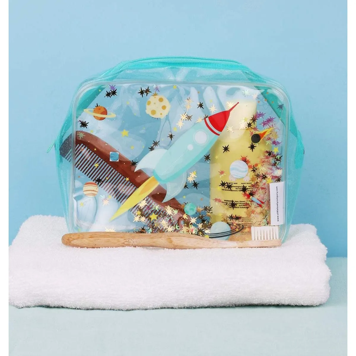 A Little Lovely Company Toiletry Bag Glitter - Space