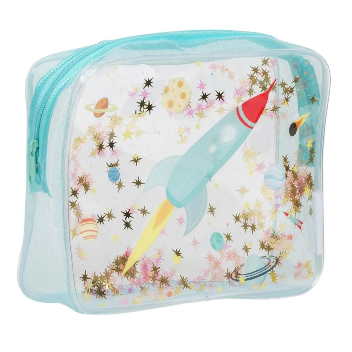 A Little Lovely Company Toiletry Bag Glitter - Space