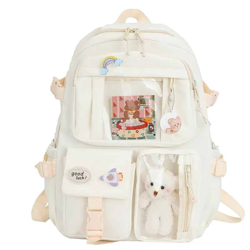 Back to school backpack Cute Backpacks Waterproof Multi-Pocket Nylon For Student Female Girls Kawaii Laptop Book Pack Mochilas