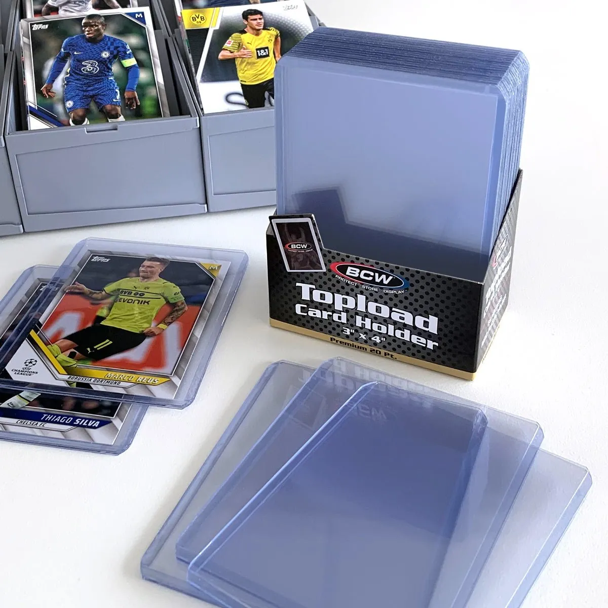 BCW 3x4 Topload Premium Card Sleeve Holder, Clear Border