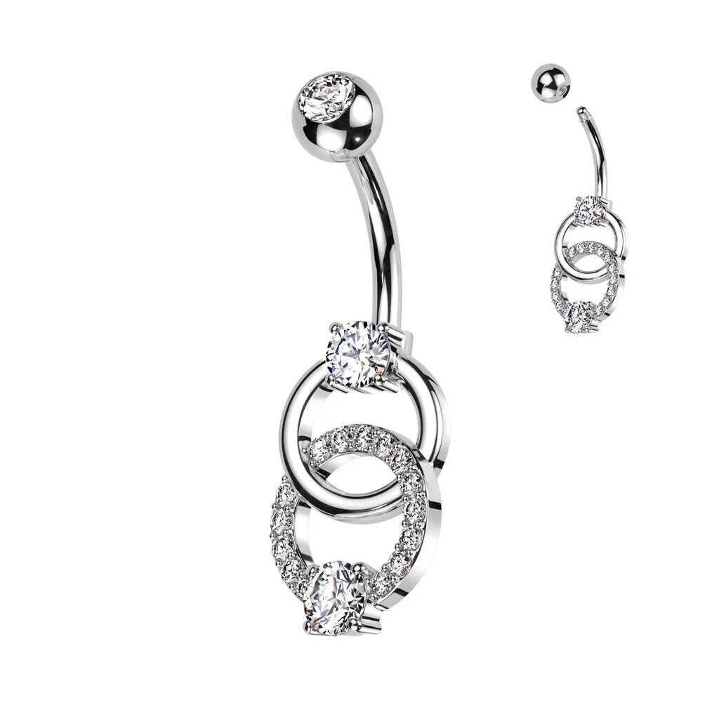 Belly Ring -Double Cubic Zirconia