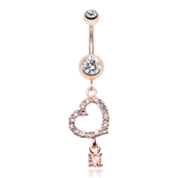 Belly Ring - Heart Rose Gold