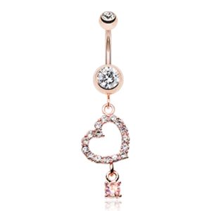 Belly Ring - Heart Rose Gold