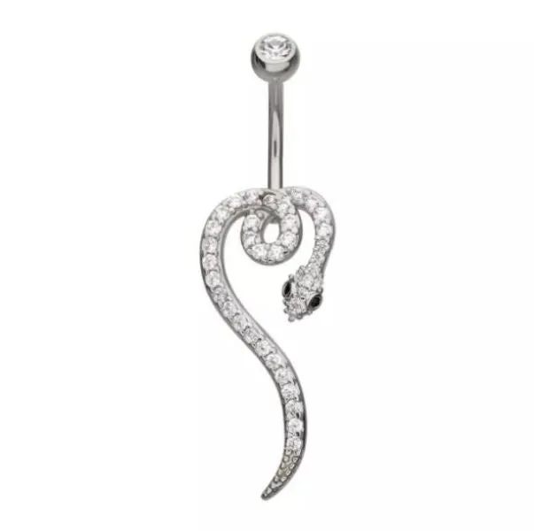 Belly Ring - Snake Black Eyes