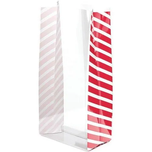 Candy Stripe Printed Poly Bag - 4 x 2.50 x 9.50