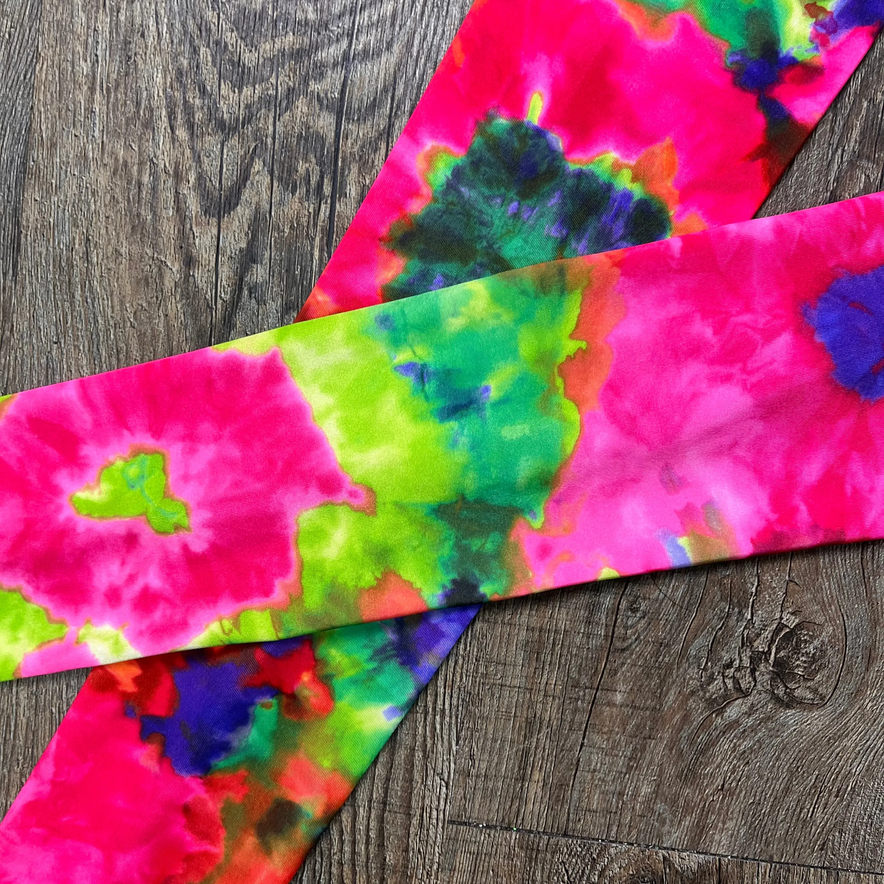 Compression Arm Sleeves in Pink Tie Dyed Print Spandex