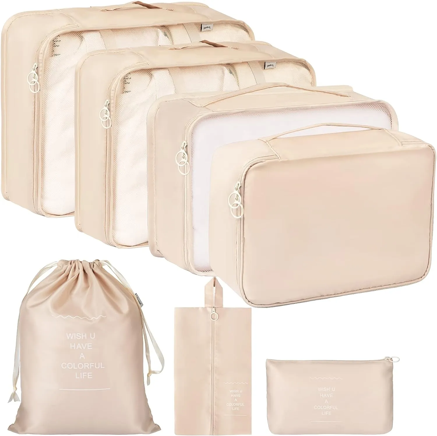 CREAM MESH PACKING CUBES x GlowJunkie