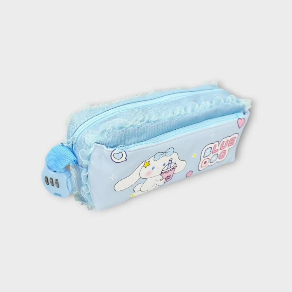 Cute Dog Baby Blue Pencil Case