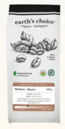 Earth's Choice Organic Coffee - Medium Whole Bean (340g)