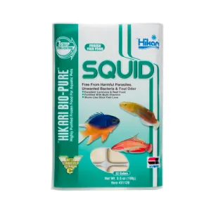 Hikari Frozen Squid Cubes 3.5 oz.