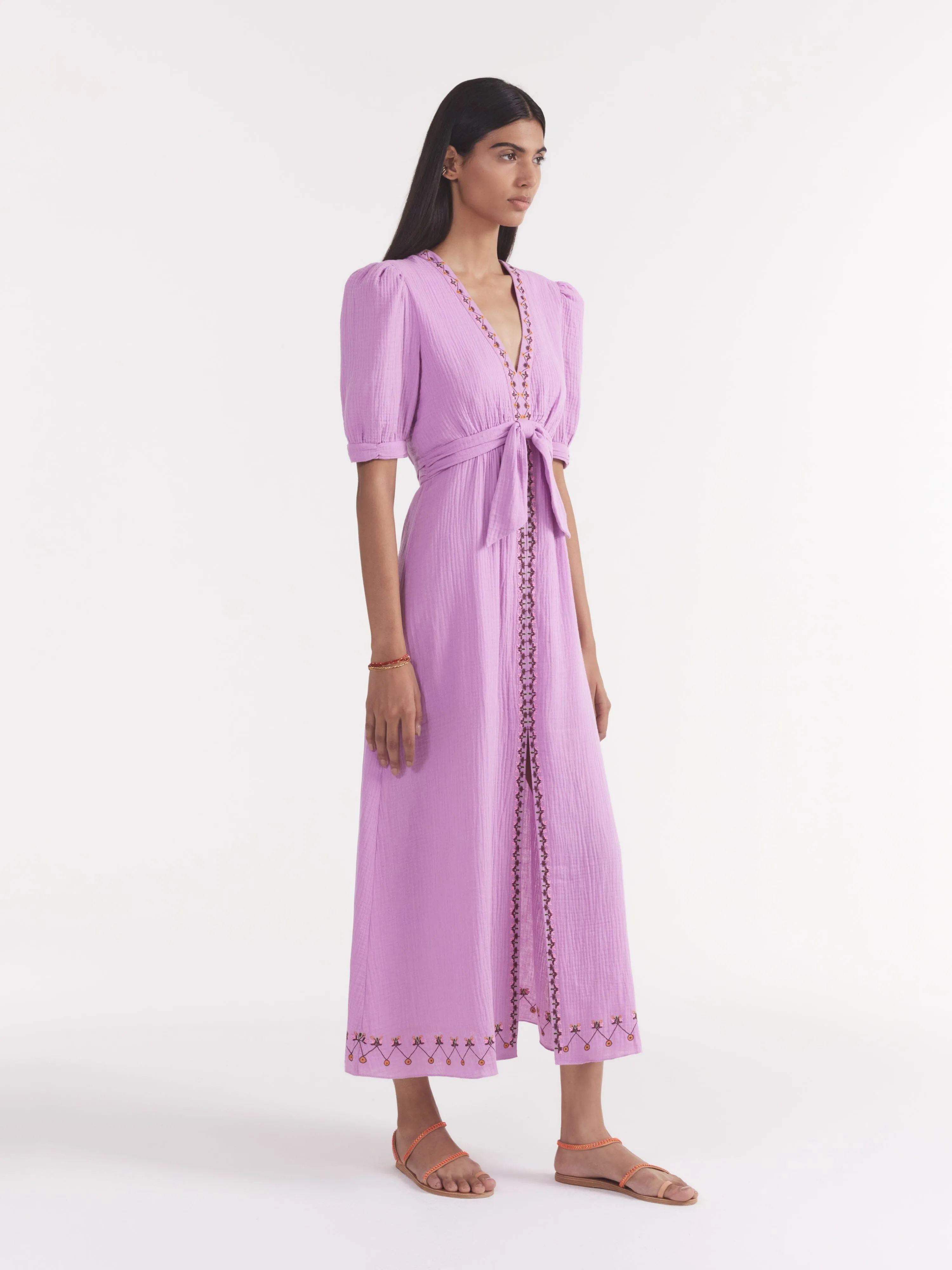 Jamie Tie B Dress in Soft Lilac Marigold