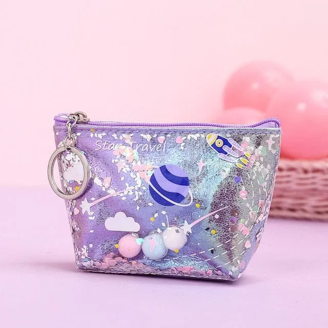 Kawaii Space Glitter Pencil case