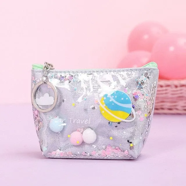 Kawaii Space Glitter Pencil case