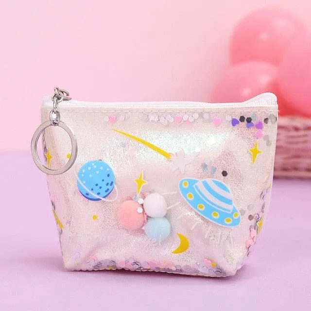 Kawaii Space Glitter Pencil case