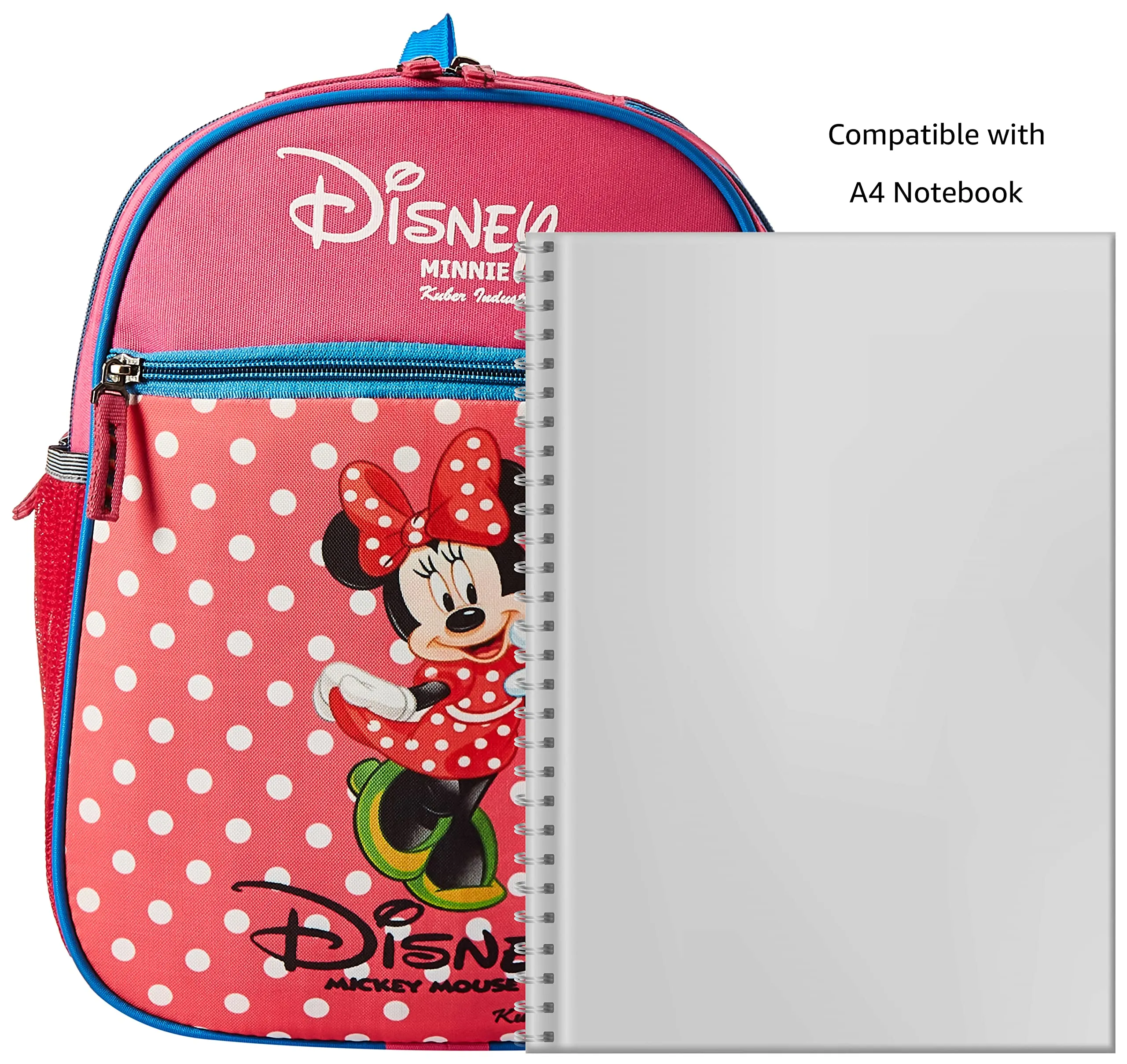 Kuber Industries Disney Mickey-Minnie School Bag | Kids School Bags | Student Bookbag | School Bag for Girls & Boys | School Backpack for Kids | 3 Compartments School Bag | Blue