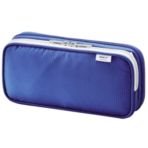 LIHITLAB Double Pen Case, Large, 4.1 x 8.7, Blue (A7661-8)