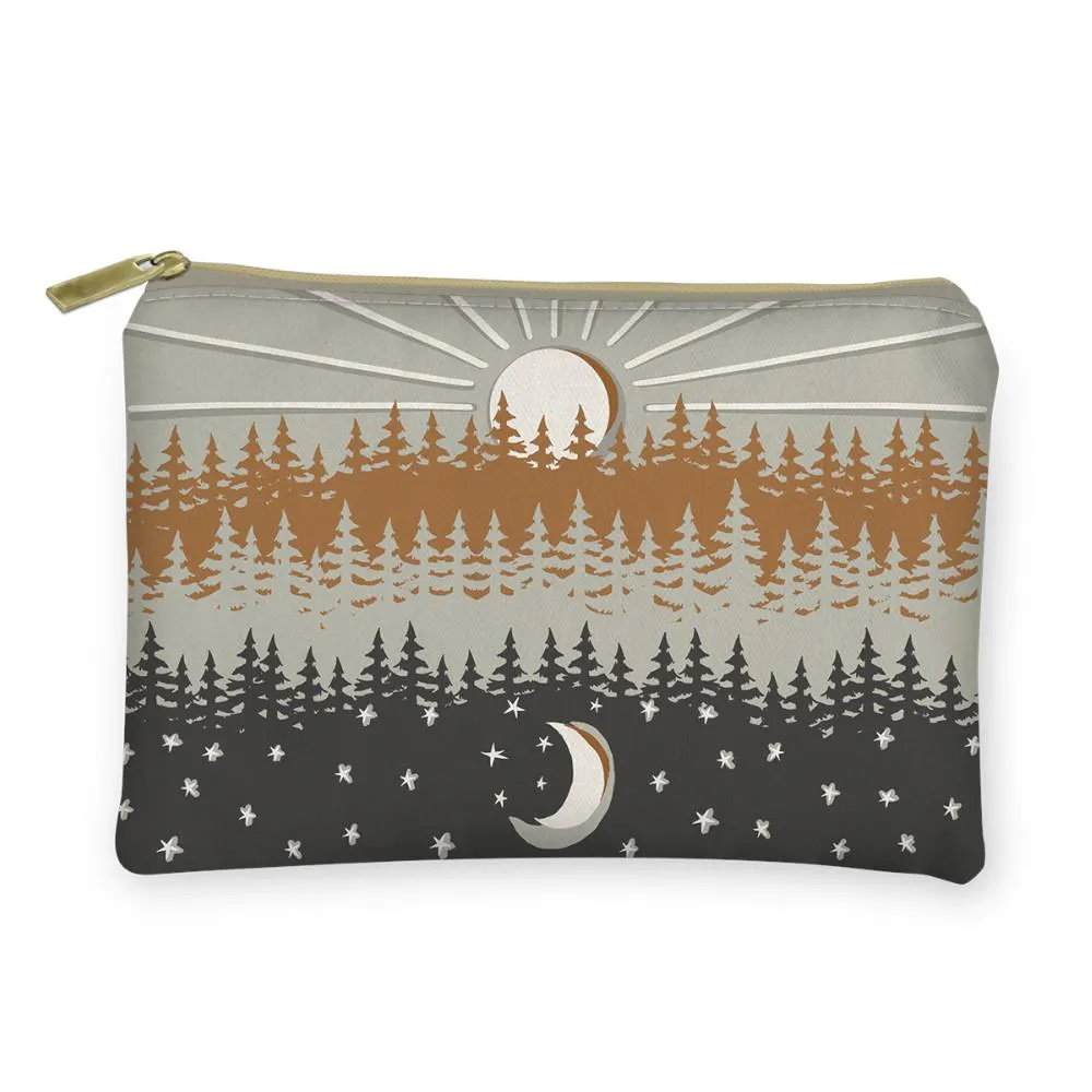 Molly & Rex Canvas Zipper Pouch - Sun & Moon