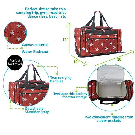 !SALE! Red Glitter Super Star NGIL Canvas Carry on 20" Duffle Bag