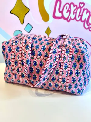 SMALL QUILTED DUFFEL IN PINK