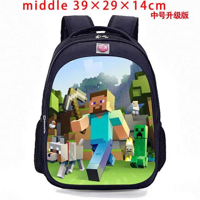 Student MineCraft Cartoon Backpack Boy Cartoon School Bags Hot Primary Backpack School Bags for Boys and Girl Mochila Sac A Dos