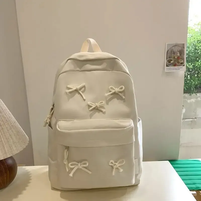 TAVIMART  -  Bow Sweet Girl Backpack Cute  High School Student Backpack Fashion 2024 New Commuting Shoulders Bag