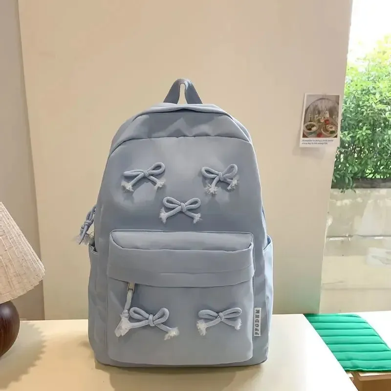 TAVIMART  -  Bow Sweet Girl Backpack Cute  High School Student Backpack Fashion 2024 New Commuting Shoulders Bag