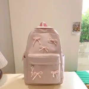 TAVIMART  -  Bow Sweet Girl Backpack Cute  High School Student Backpack Fashion 2024 New Commuting Shoulders Bag