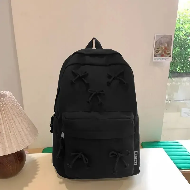 TAVIMART  -  Bow Sweet Girl Backpack Cute  High School Student Backpack Fashion 2024 New Commuting Shoulders Bag