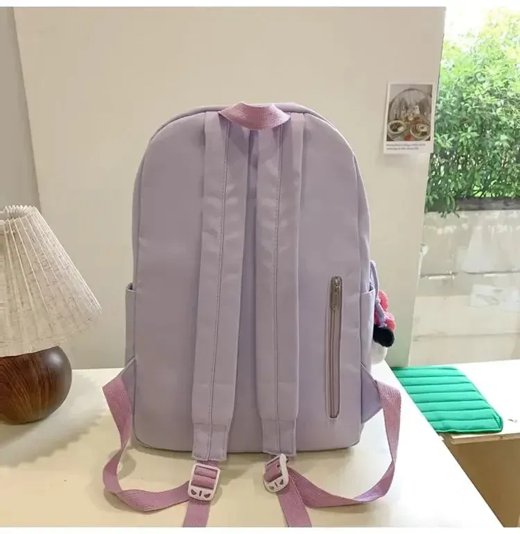 TAVIMART  -  Bow Sweet Girl Backpack Cute  High School Student Backpack Fashion 2024 New Commuting Shoulders Bag