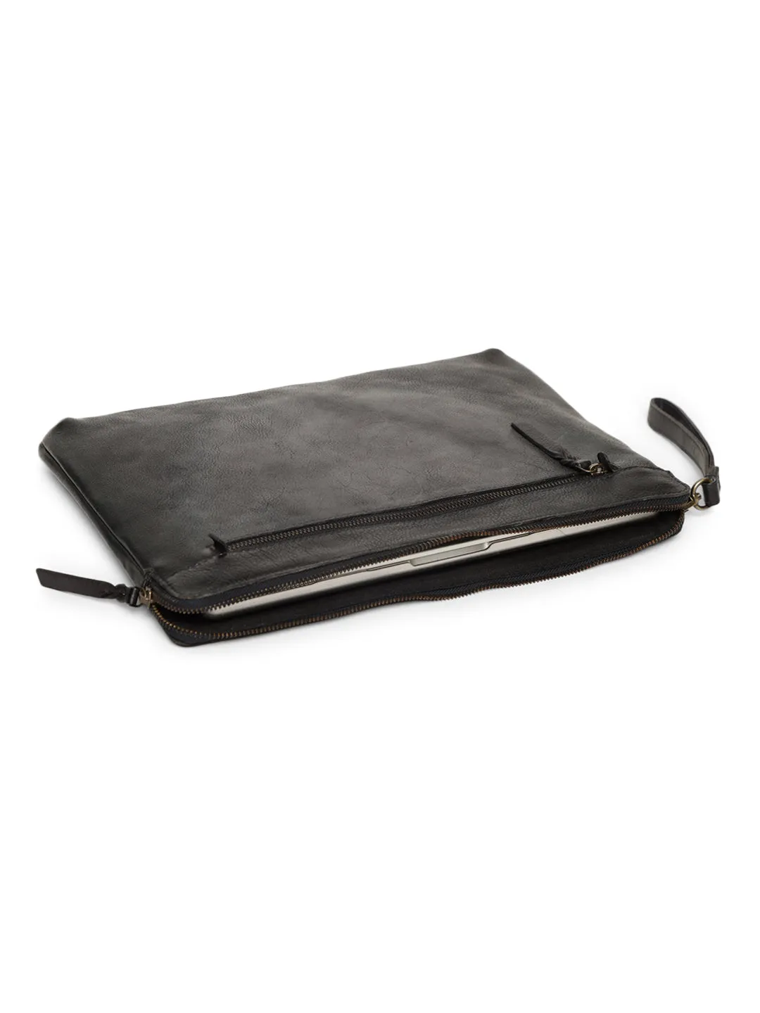 Timeless Protection: Black Leather Laptop Sleeves