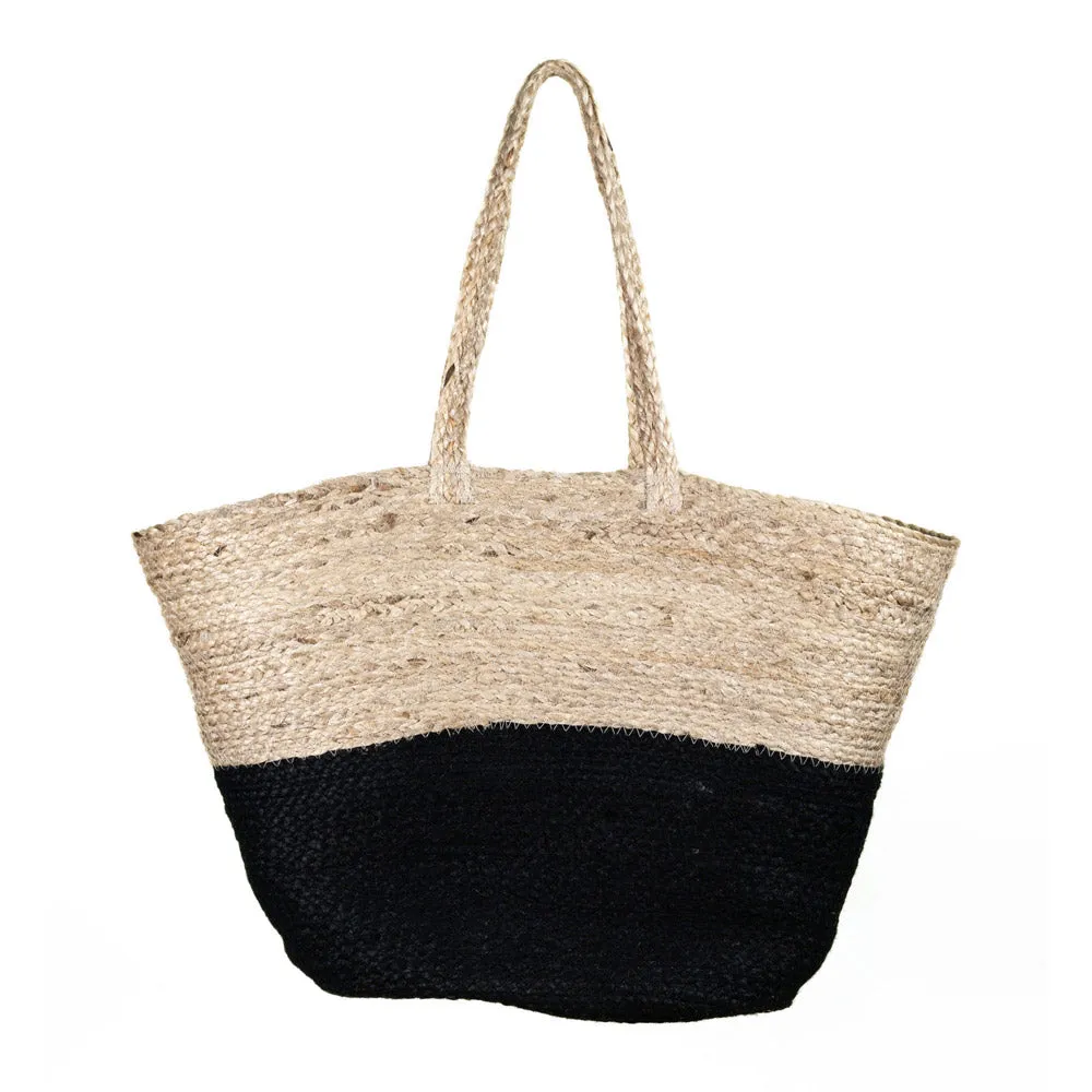 Turtle Bags Block Colour Jute Basket - Black