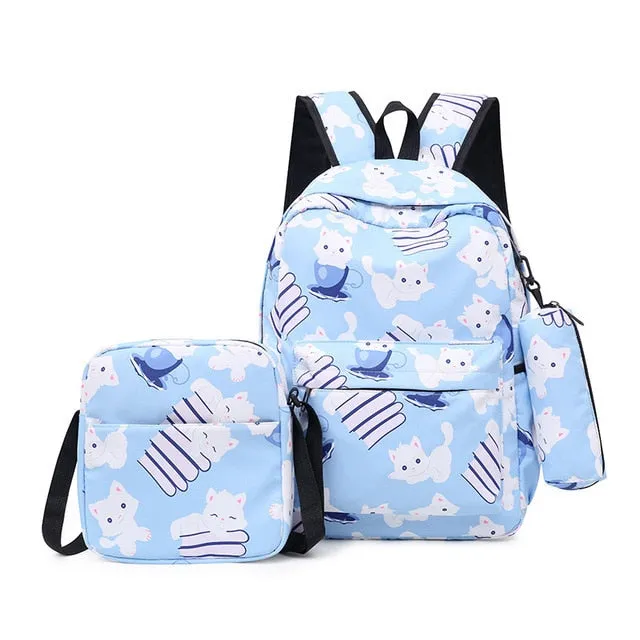 Wenkouban 3pcs/set Printing School Bags Backpacks Schoolbag Fashion Kids Lovely Backpack For Children Girls School bag Student Mochila sac