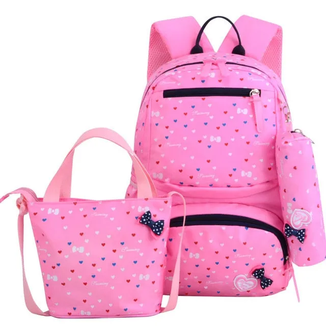 Wenkouban 3pcs/set Printing School Bags Backpacks Schoolbag Fashion Kids Lovely Backpack For Children Girls School bag Student Mochila sac