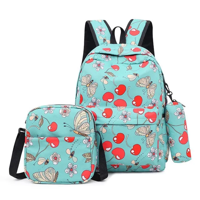 Wenkouban 3pcs/set Printing School Bags Backpacks Schoolbag Fashion Kids Lovely Backpack For Children Girls School bag Student Mochila sac