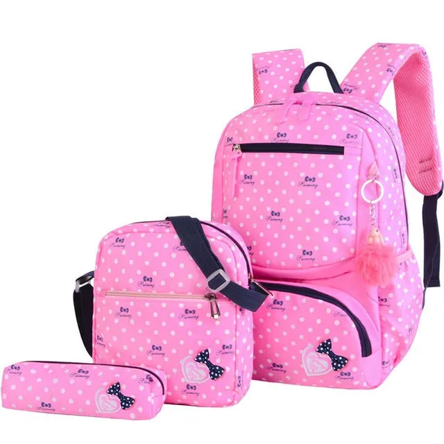 Wenkouban 3pcs/set Printing School Bags Backpacks Schoolbag Fashion Kids Lovely Backpack For Children Girls School bag Student Mochila sac