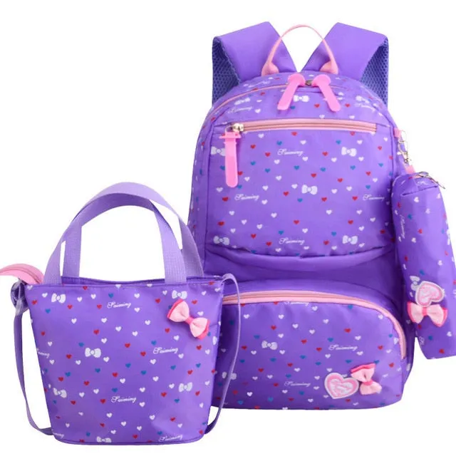 Wenkouban 3pcs/set Printing School Bags Backpacks Schoolbag Fashion Kids Lovely Backpack For Children Girls School bag Student Mochila sac