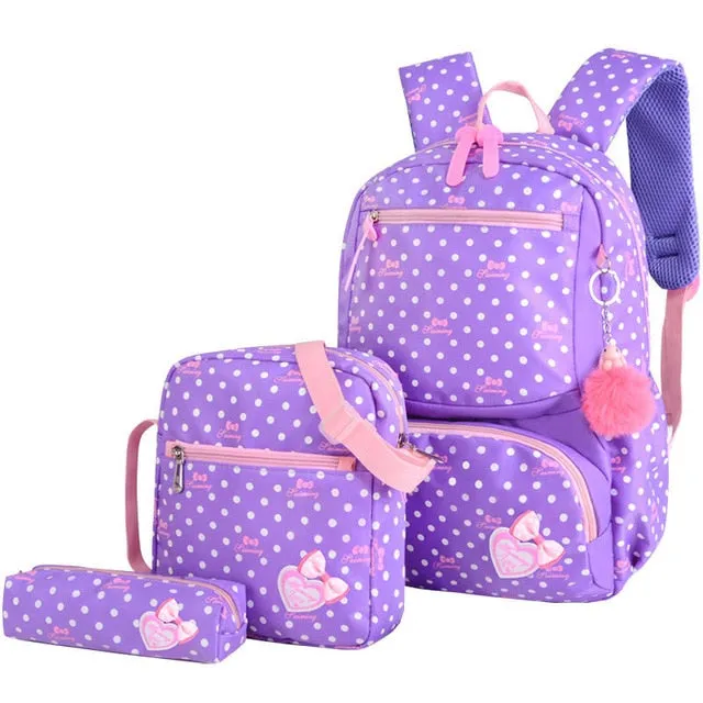 Wenkouban 3pcs/set Printing School Bags Backpacks Schoolbag Fashion Kids Lovely Backpack For Children Girls School bag Student Mochila sac